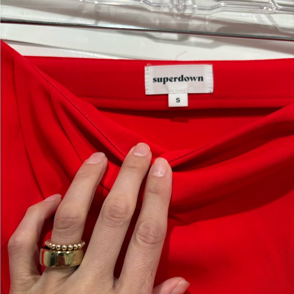superdown Red High-Low Wrapped Skirt - Picture 5 of 6